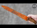 Restoration Very Rusty Old Large Meat Knife