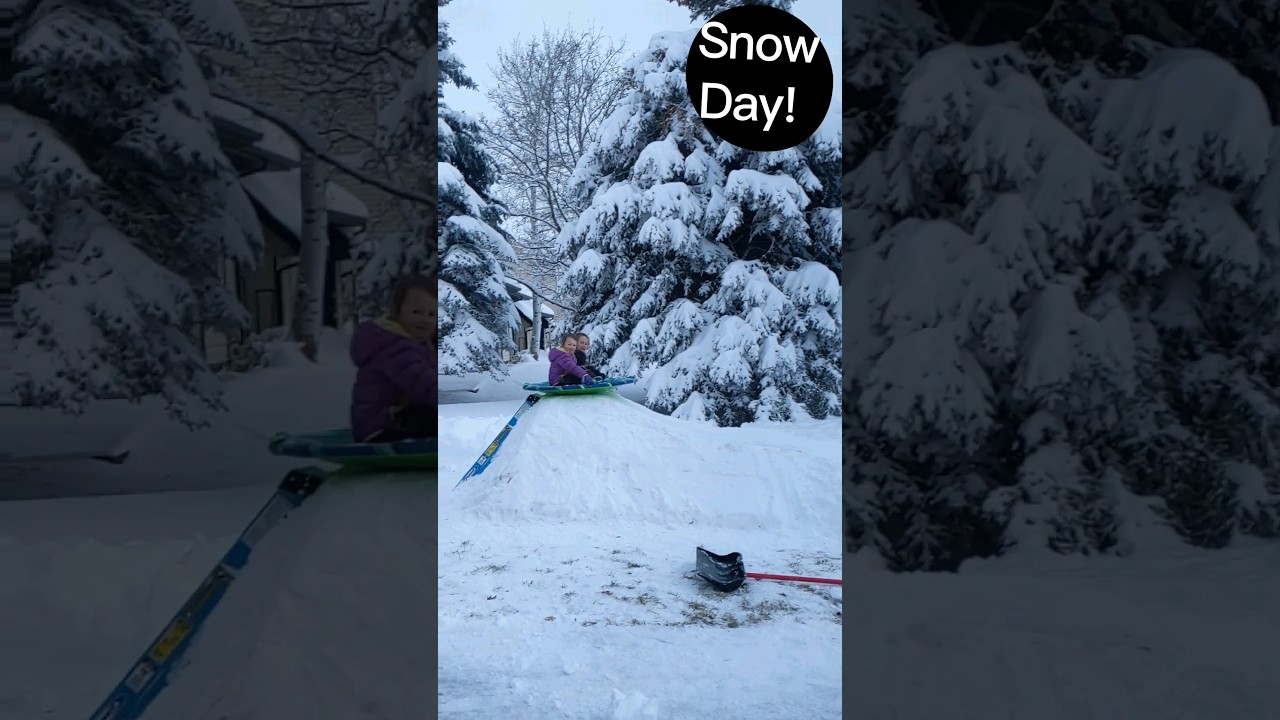 HUGE Snow Slide! Snow Day Fun!