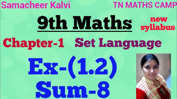 9th TN Maths EX-(1.2)sum-8, chapter-1(SET LANGUAGE)new syllabus|samacheer Kalvi 9th Maths