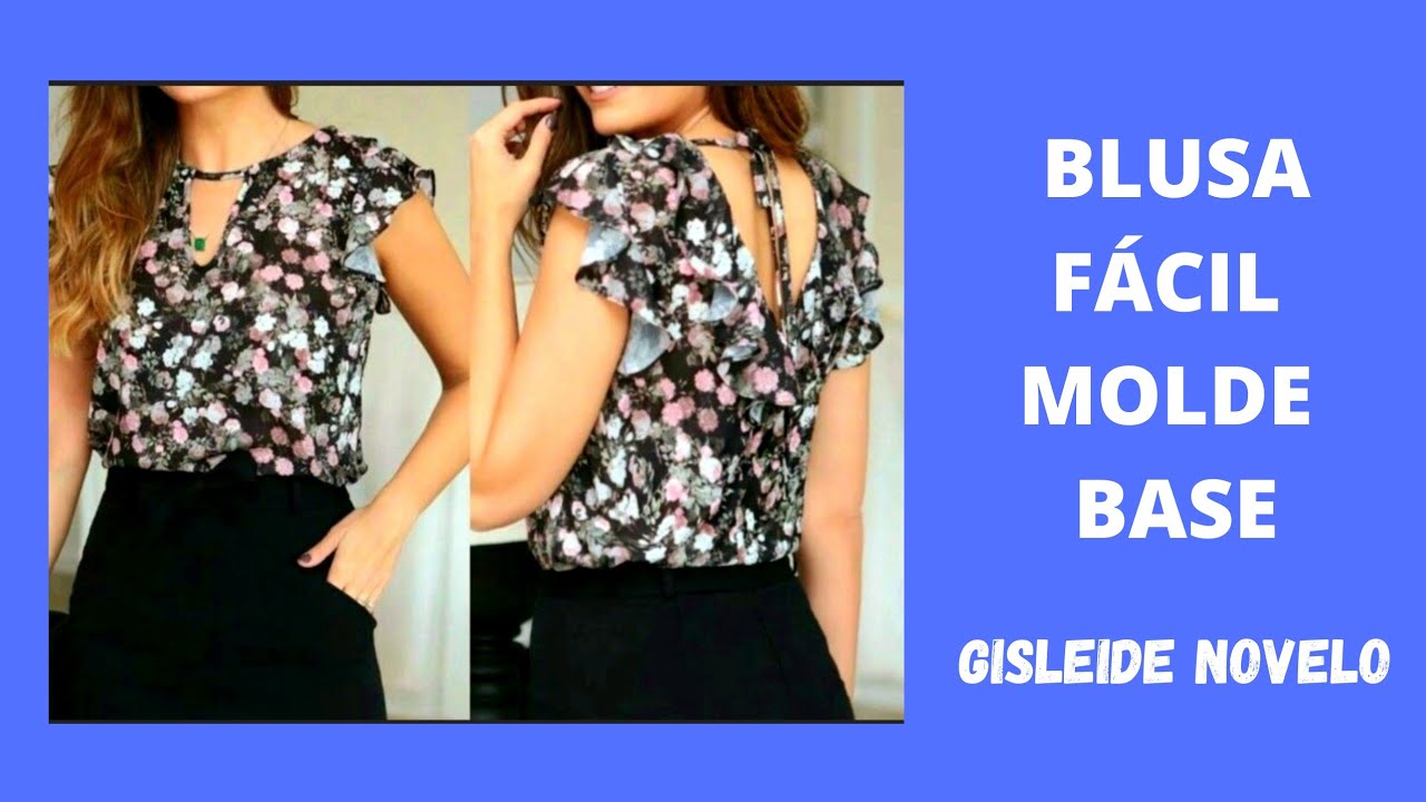 ✅️DIY Blusa Fácil com Molde Base_Costura passo a passo para iniciantes Gisleide Novelo