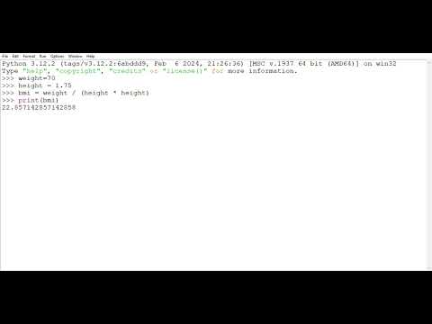 Python program : WAP to calculate BMI 