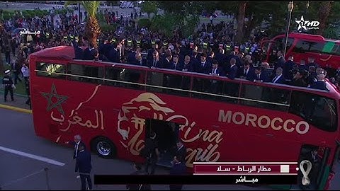 وصول المنتخب الوطني المغربي لأرض الوطن وحافلة الأسود تجوب شوارع مدينة سلا و الرباط