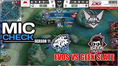 Mic Check Evos vs Geek Slate | GEEK SLATE VS EVOS - MPLID SEASON 11 [ Week 2 Day 1 ]