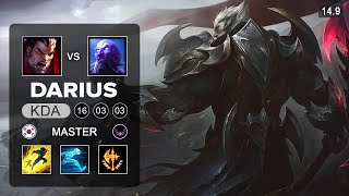 Darius vs Ryze Top - KR Master - Patch 14.9 Season 14