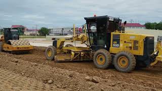 Motor Grader Scarify For Drying Sub Grade After Fail And Roller Compaction New Road Building