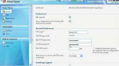 micfo | how to change your FTP account credentials in Plesk