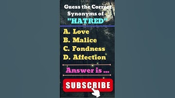 Thumbnail of Guess the Synonyms of - "Hatred". #shorts #youtubeshorts #shortsvideo
