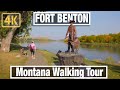 Fort Benton Montana Walking Tour - 4K City Walks - Virtual Travel Walking Treadmill Walk