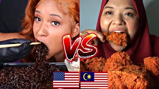 AMERICAN VS MALAYSIAN SPICY MUKBANG!🌶️🔥🥵🇺🇲🆚🇲🇾