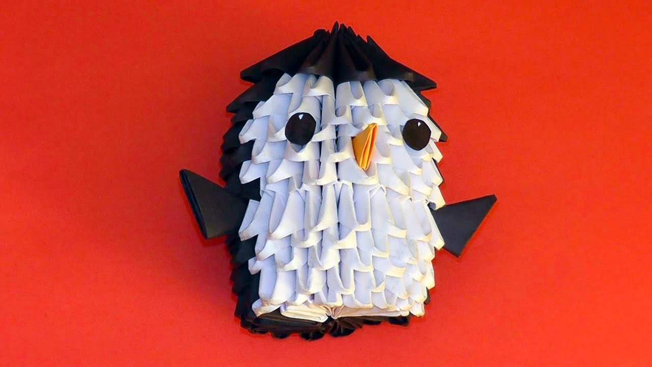 How to make a paper penguin. 3D origami tutorial for beginners - YouTube