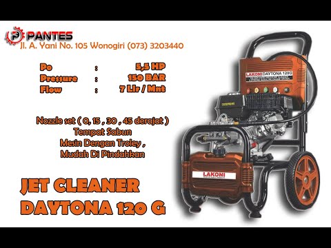 Tes mesin steam jet cleaner Lakoni Daytona 120G high pressure cleaner 150bar engine bensin 5.5HP,. 