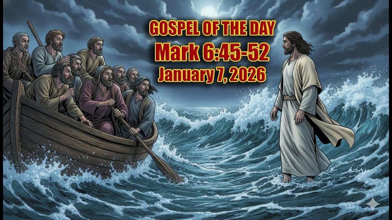 GOSPEL OF THE DAY | January 7, 2026 | Mark 6:45-52 - YouTube
