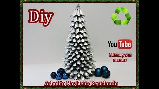 Diy.Como hacer un arbolito navideño reciclando. Diy.How to make a Christmas tree recycling.