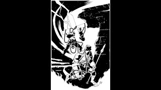 Inking Hellboy commission