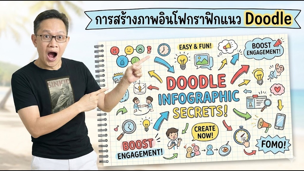 สอนสร้างสื่ออินโฟกราฟิกการ์ตูนน่ารักสไตล์ Doodle (แจกพร้อมพ์ฟรีๆ)