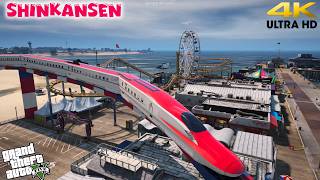 Extended Shinkansen Komachi E6 on a Custom Vespucci Beach Rail Route! | GTA 5 Graphics Mod