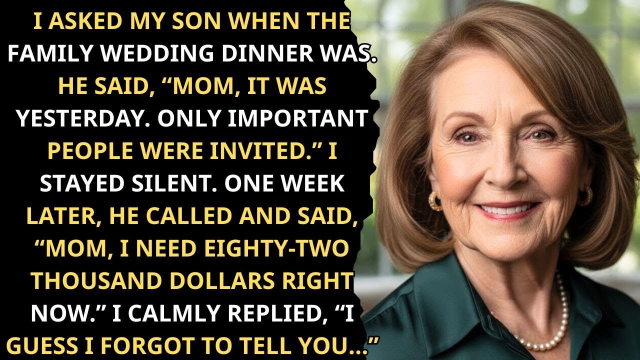 My Son Didn’t Invite Me To His Wedding, Said In-Laws Deserved It… Then Demanded I Pay $82,000