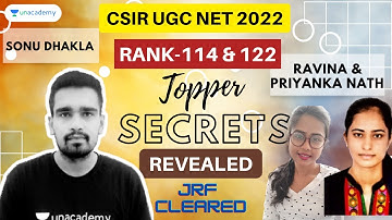 AIR -114 & 122 | CSIR-UGC NET 2022 | Topper