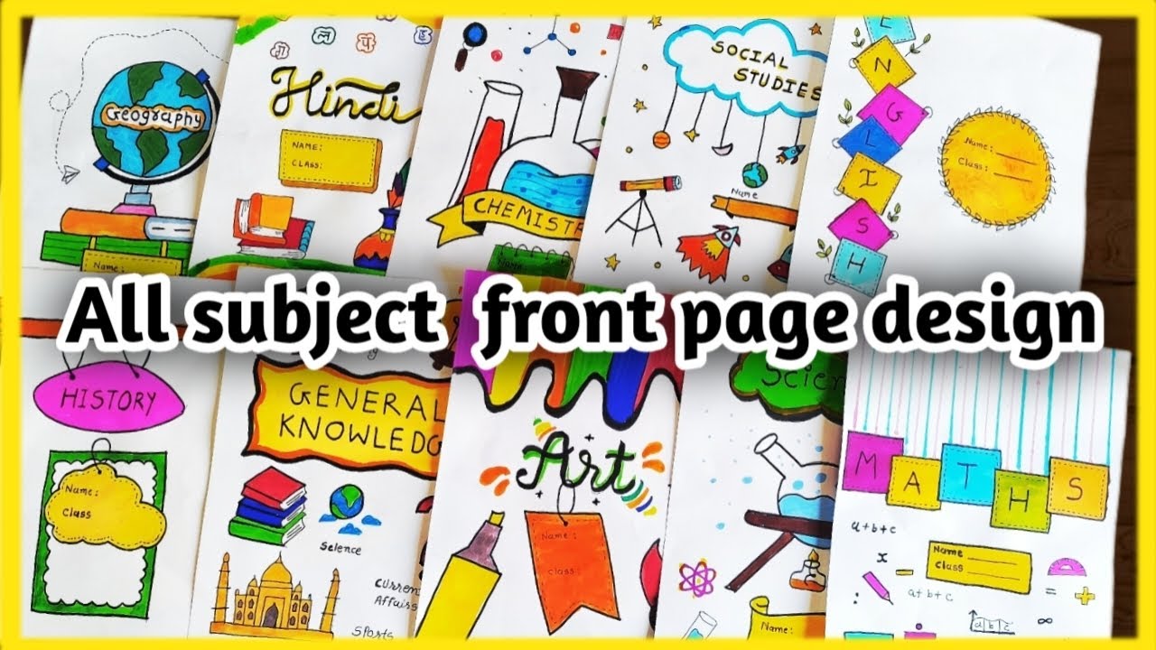 How to make Front Page for Project File | All Subjects Easy Design Ideas |Mj articraft 🙂