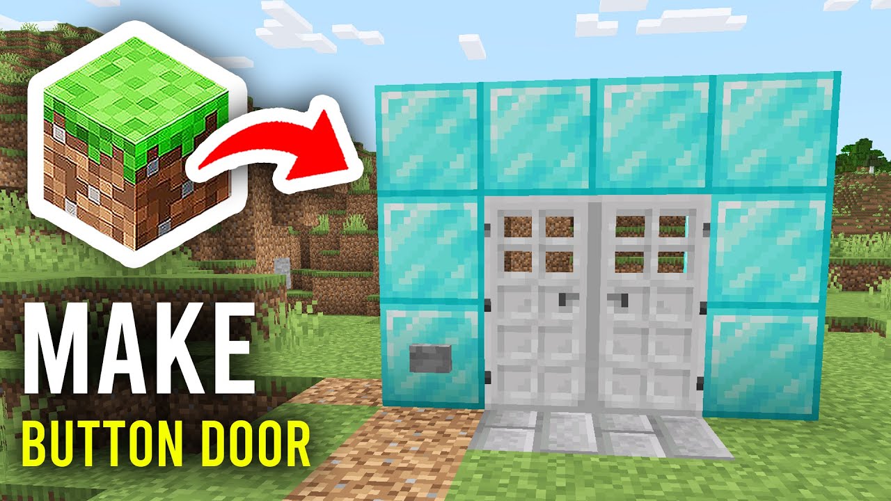 How To Make A Button Door In Minecraft - Full Guide - YouTube
