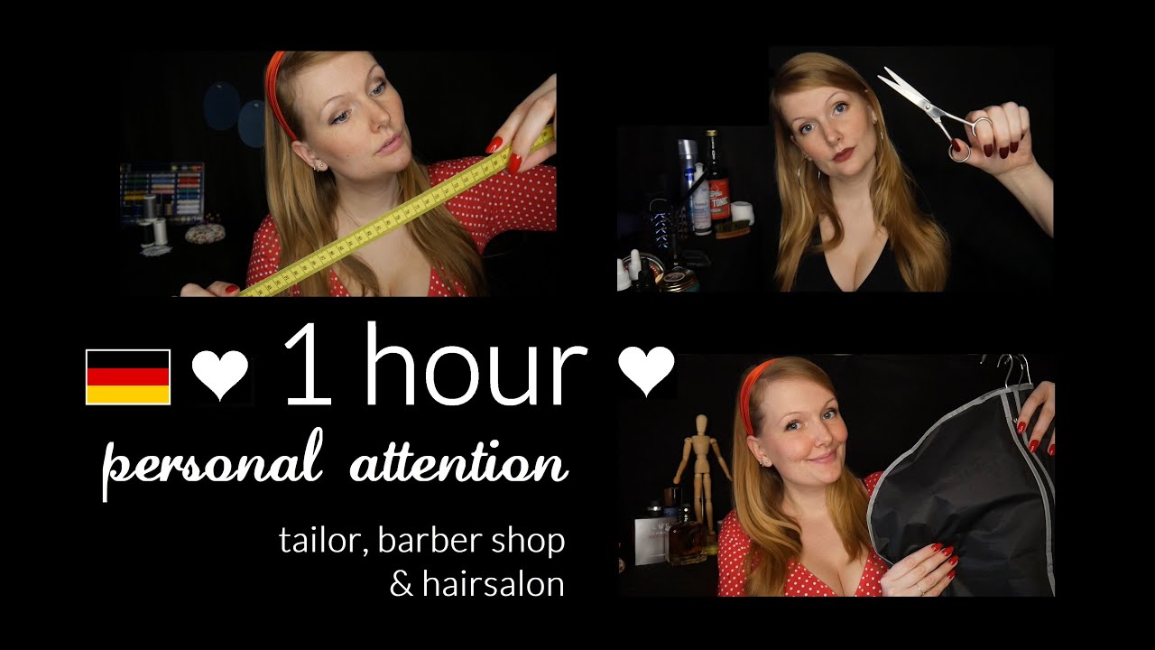 ASMR 1 Hour 💆🏼‍♀️ Personal Attention With Your Tingly Tailor 🧶 Barber deutsch