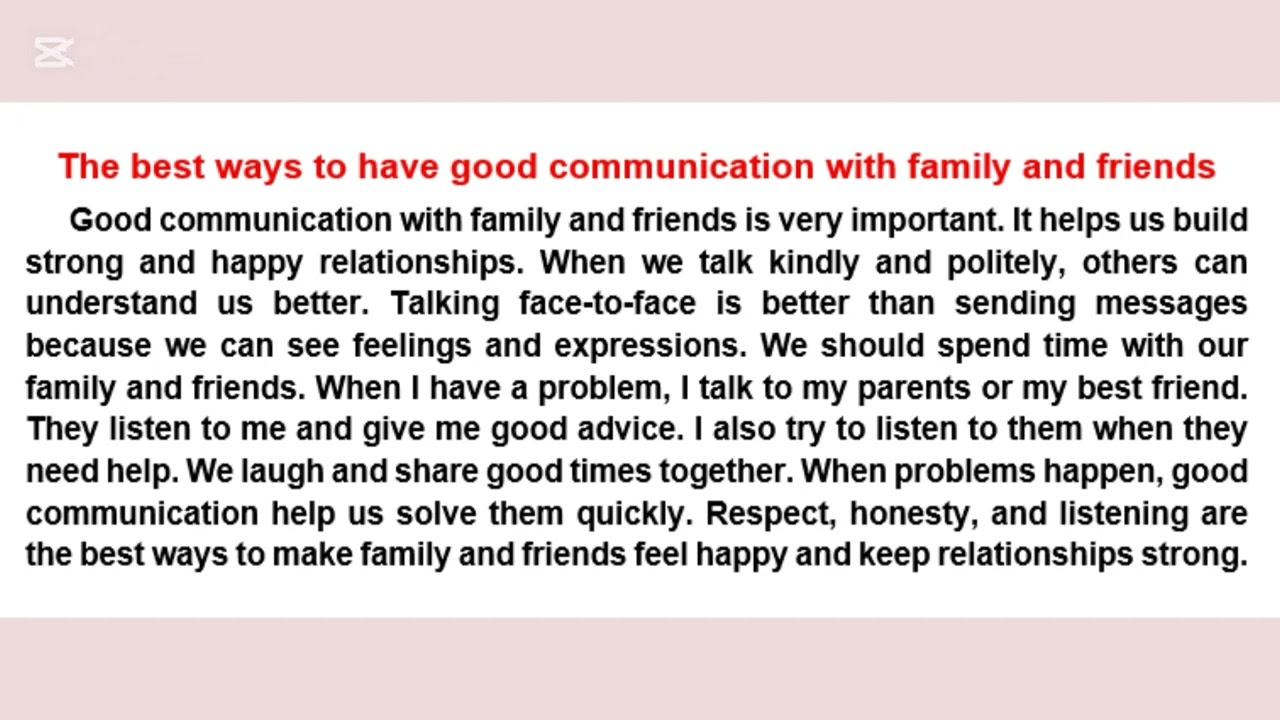 Paragraph about the best ways of good communication براجراف عن افضل الطرق للتواصل الجيد ثالثة اعدادي
