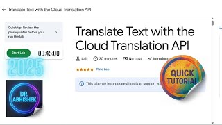 [2025] Translate Text with the Cloud Translation API  |GSP049   #qwiklabsarcade2025 screenshot 5