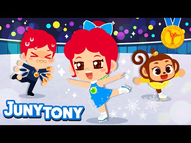 Figure Skating ⛸ | Glide Across the Shiny Ice✨ | Ice Skating Song | Sports Song for Kids | JunyTony class=