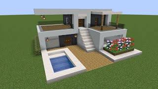 Easy 10 Minutes Modern House Tutorial | Minecraft