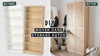 DIYing VIRAL PINTEREST HOME DECOR - Woven Cane Storage Bookcase (IKEA HACK)
