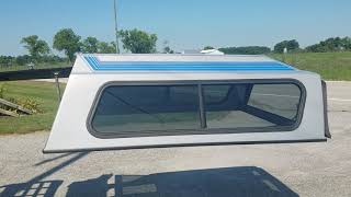 Used Fiberglass mid roof camper shell for sale Walk-Around Tuck Cap | Mini truck S-10 Ranger Toyota