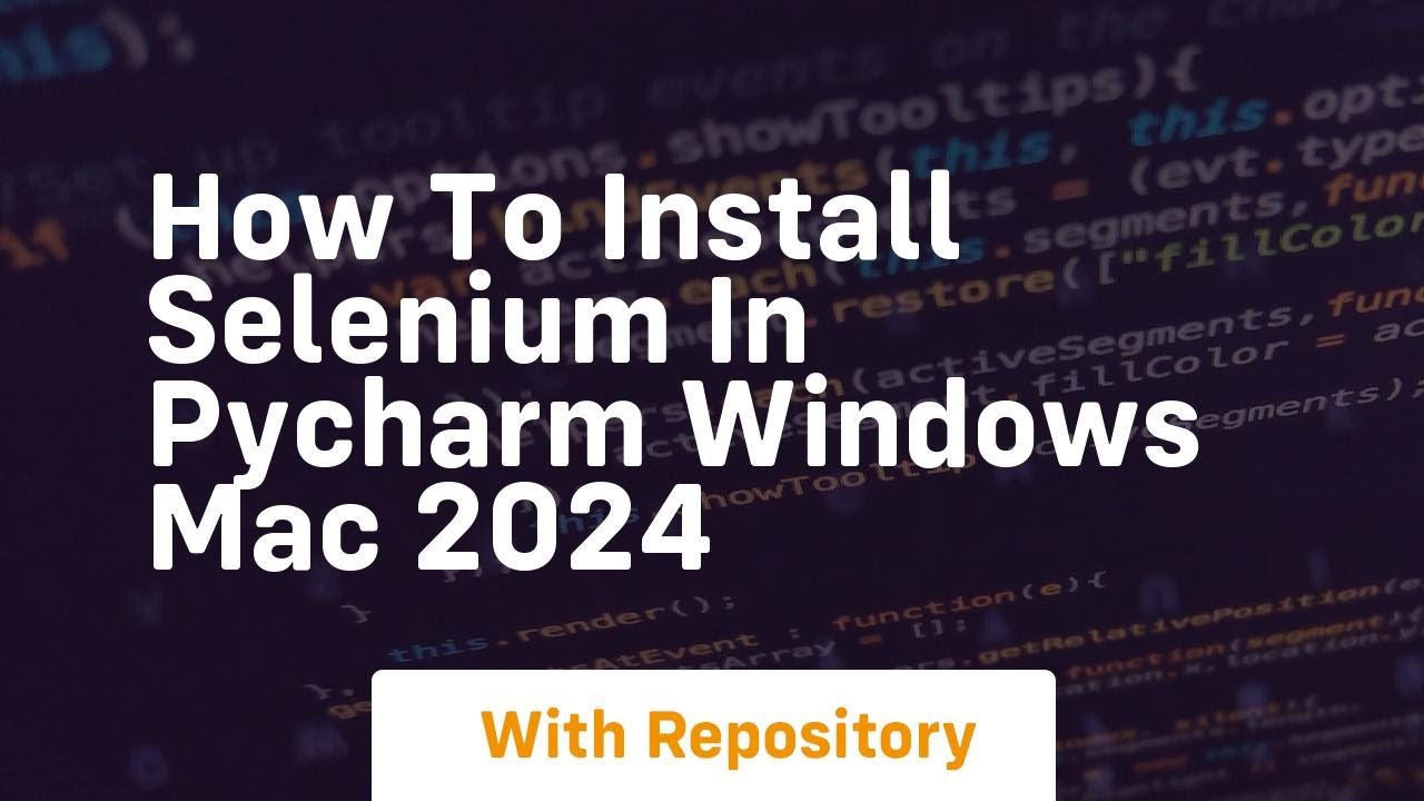 how to install selenium in pycharm windows mac 2024 - YouTube