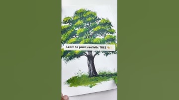 Learn how to paint a realistic tree🌳 #realisticpainting #howtopaint #arttherapy #artshorts #shorts