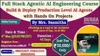 Full Stack Agentic AI Engineering Course Online Training @ DURGASOFT