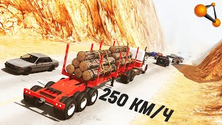 ПУНКТ НАЗНАЧЕНИЯ В ИГРЕ! СПУСК БЕЗ ТОРМОЗОВ НА ФУРЕ С БРЁВНАМИ | BeamNG.drive