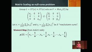 Alternate minimization algorithms for scaling problems, and their analysis - Rafael Oliveira