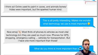 iMessaging Elias about Paleolithic Technology