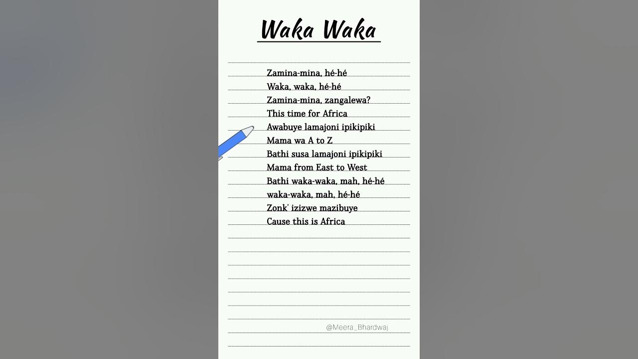 Waka Waka - Shakira Lyrics (This Time for Africa) #english #songlyrics