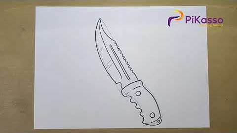 How to Draw a Hunting Knife Very Easy step by step