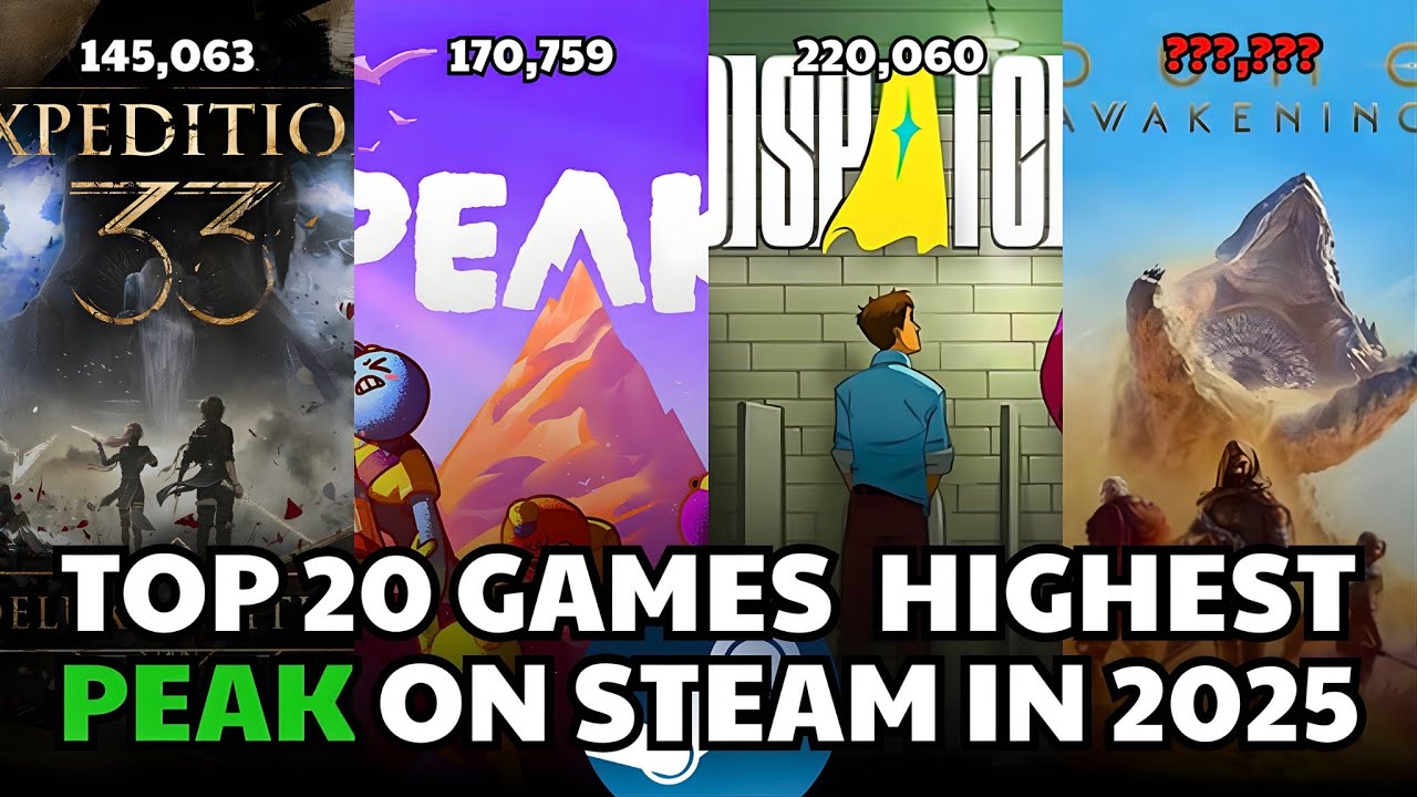 Top 20 Games Highest PEAK On Steam In 2025 YouTube 