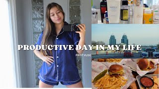 Productive Day In My Life | morning routine, moving, cleaning | [FIRST VLOG]