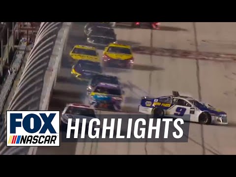Chase Elliott gets turned by Kyle Busch battling for 2nd place | NASCAR ON FOX HIGHLIGHTS