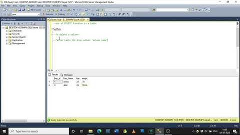 Use of DELETE Function of a COLUMN in SQL
