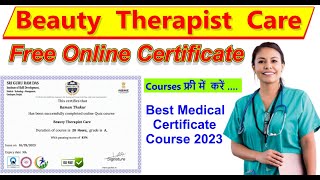 Beauty Therapist care Free Online Certificate Course 2023 | Free Online Course 2023