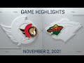 NHL Highlights | Senators vs. Wild - Nov. 2, 2021