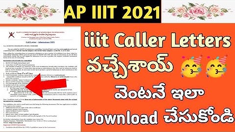 Ap iiit 2021 Call Letters Released | @dugoutyourbrain