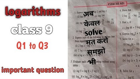 icse|| class-9th || mathematics || ch-8|| Logarithms|| Ex-8B|| concise Selina || isc