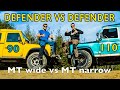 SAND OFF ROAD TEST - Land Rover Defender 90 vs Defender 110, Wide MT vs Narrow MT Tyres