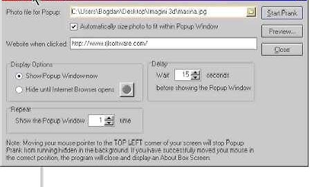 Pop-up computer prank