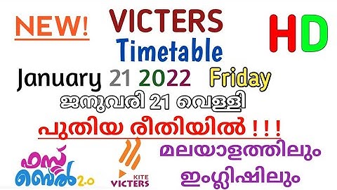 KITE VICTERS Channel First Bell 2.0 January 21 2022 Friday Timetable